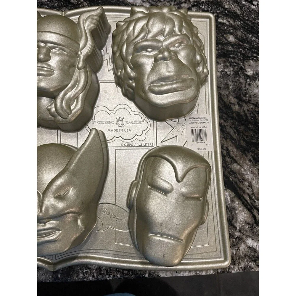 Nordic Ware Marvel Avengers Cakelet Bake Pan 6 Superhero Faces